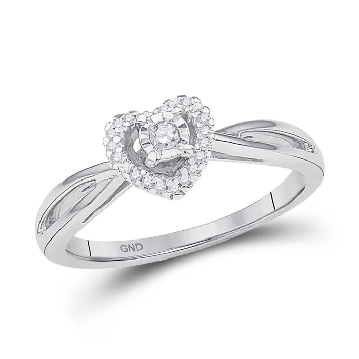 Rings 14k White Gold Round Diamond Heart Solitaire Ring 18 Cttw gndatlanta Rings 14k White Gold Round Diamond Heart Solitaire Ring 18 Cttw gndatlanta