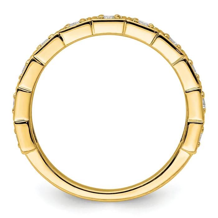 Rings 14k Yellow Gold 12 Ct Lab Grown Diamond VSSI G Fashion Band Ring Goldia