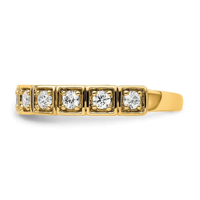 Rings 14k Yellow Gold 12 Ct Lab Grown Diamond VSSI G Fashion Band Ring Goldia