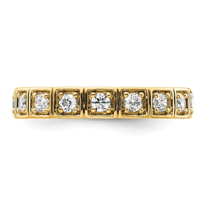 Rings 14k Yellow Gold 12 Ct Lab Grown Diamond VSSI G Fashion Band Ring Goldia