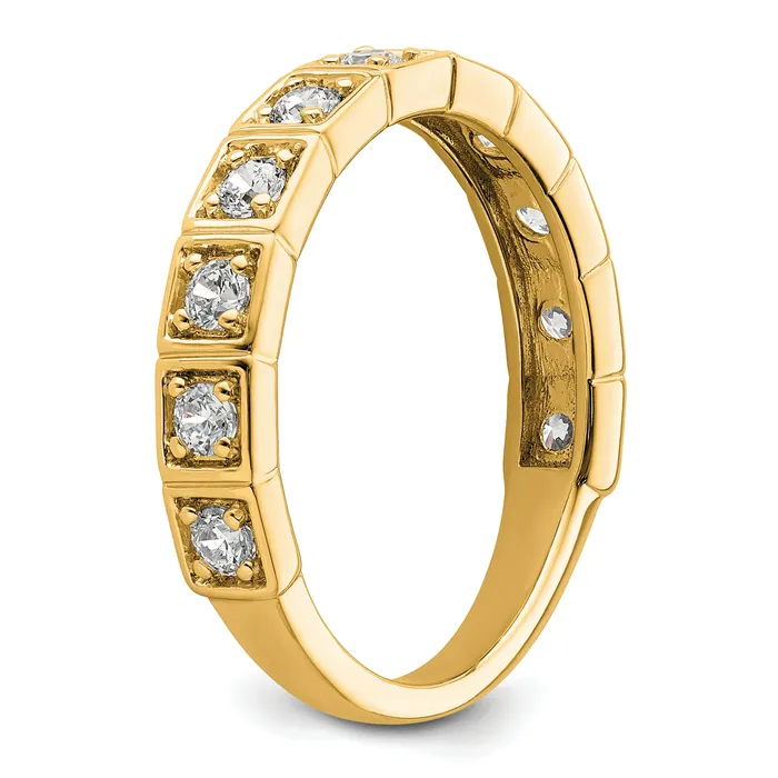 Rings 14k Yellow Gold 12 Ct Lab Grown Diamond VSSI G Fashion Band Ring Goldia