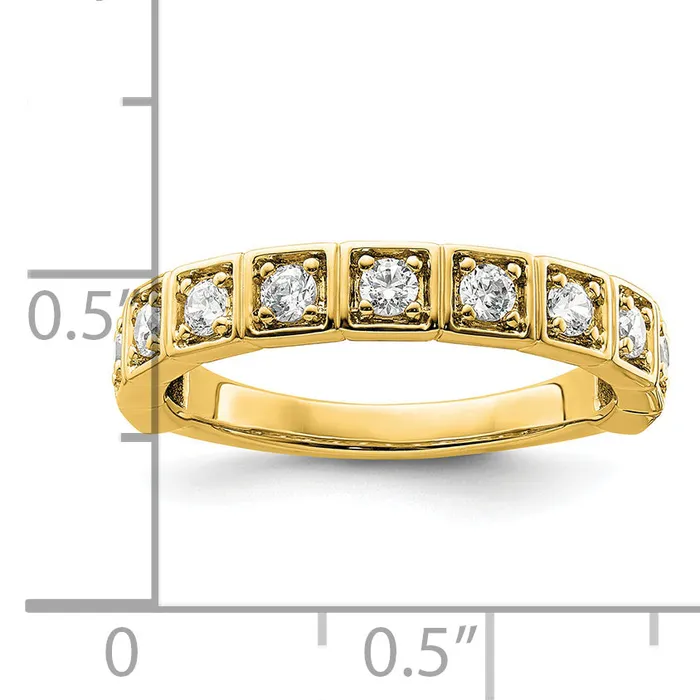 Rings 14k Yellow Gold 12 Ct Lab Grown Diamond VSSI G Fashion Band Ring Goldia