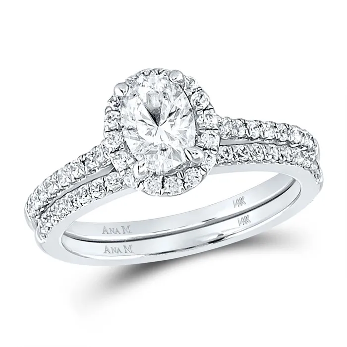Rings gndatlanta 14k White Gold Oval Diamond Bridal Wedding Ring Set 113 Ctw Certified Rings gndatlanta 14k White Gold Oval Diamond Bridal Wedding Ring Set 113 Ctw Certified
