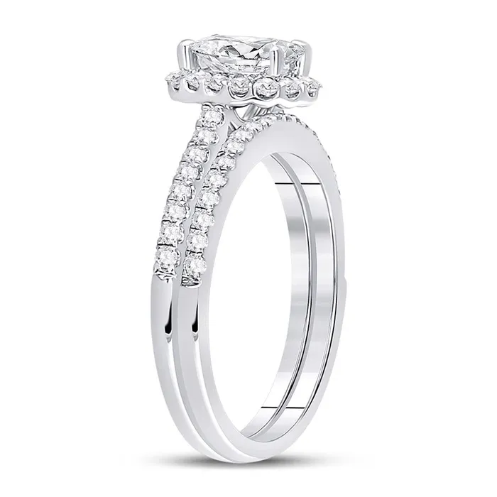 Rings gndatlanta 14k White Gold Oval Diamond Bridal Wedding Ring Set 113 Ctw Certified