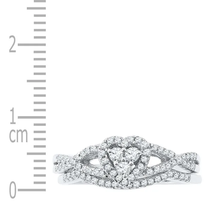 Rings gndatlanta 14k White Gold Round Diamond Heart Bridal Wedding Ring Set 38 Cttw Rings gndatlanta 14k White Gold Round Diamond Heart Bridal Wedding Ring Set 38 Cttw