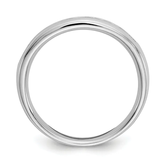 Rings Goldia 025ct CZ Solid Real 14K White Gold 11Stone Channel Wedding Band Ring