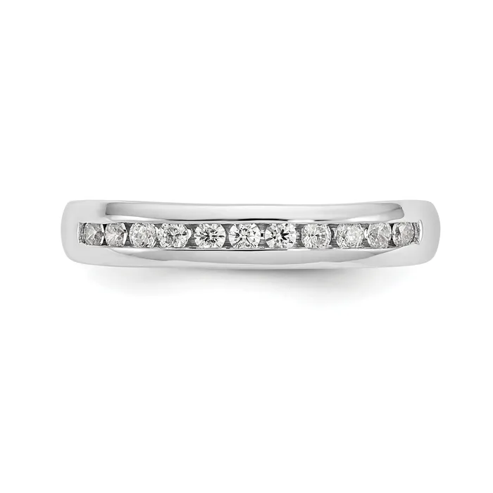 Rings Goldia 025ct CZ Solid Real 14K White Gold 11Stone Channel Wedding Band Ring