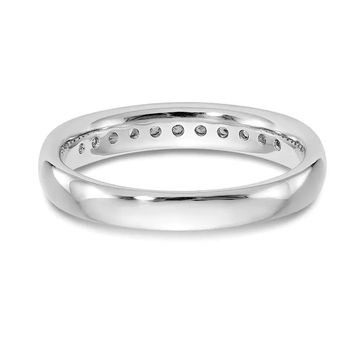 Rings Goldia 025ct CZ Solid Real 14K White Gold 11Stone Channel Wedding Band Ring