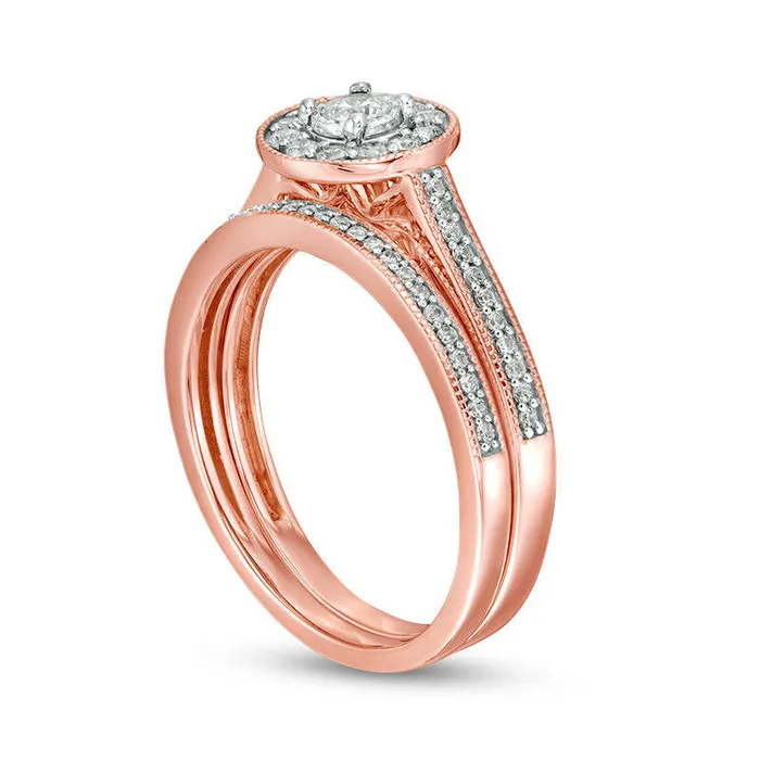 Rings Goldia 050 CT TW Natural Diamond Frame Antique VintageStyle Bridal Engagement Ring Set in Solid 10K Rose Gold Rings Goldia 050 CT TW Natural Diamond Frame Antique VintageStyle Bridal Engagement Ring Set in Solid 10K Rose Gold