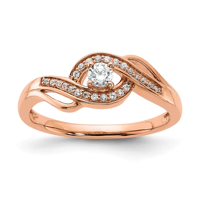 Rings Goldia 14k Rose Gold 15 Ct Lab Grown Diamond VSSI G Petite Engagement Ring Rings Goldia 14k Rose Gold 15 Ct Lab Grown Diamond VSSI G Petite Engagement Ring