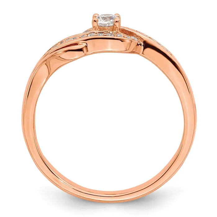 Rings Goldia 14k Rose Gold 15 Ct Lab Grown Diamond VSSI G Petite Engagement Ring