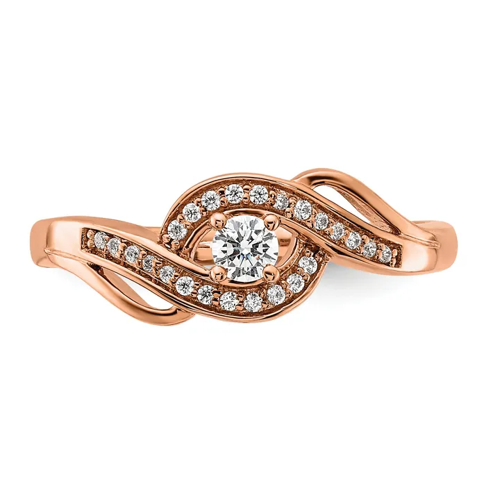 Rings Goldia 14k Rose Gold 15 Ct Lab Grown Diamond VSSI G Petite Engagement Ring