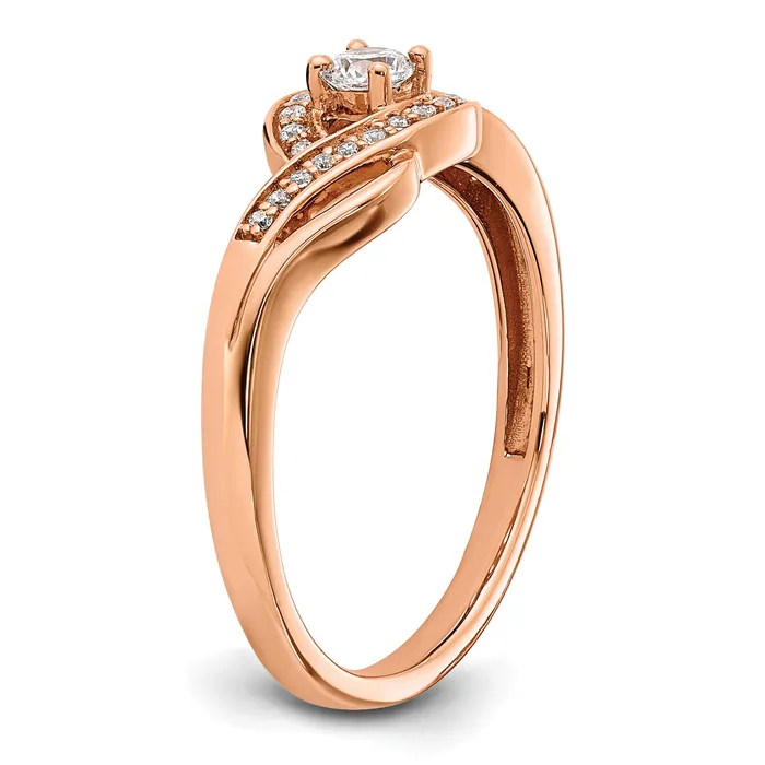 Rings Goldia 14k Rose Gold 15 Ct Lab Grown Diamond VSSI G Petite Engagement Ring