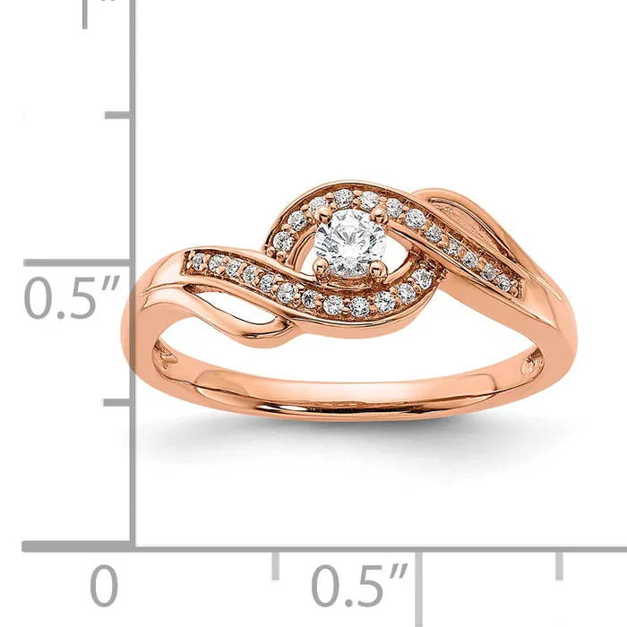 Rings Goldia 14k Rose Gold 15 Ct Lab Grown Diamond VSSI G Petite Engagement Ring