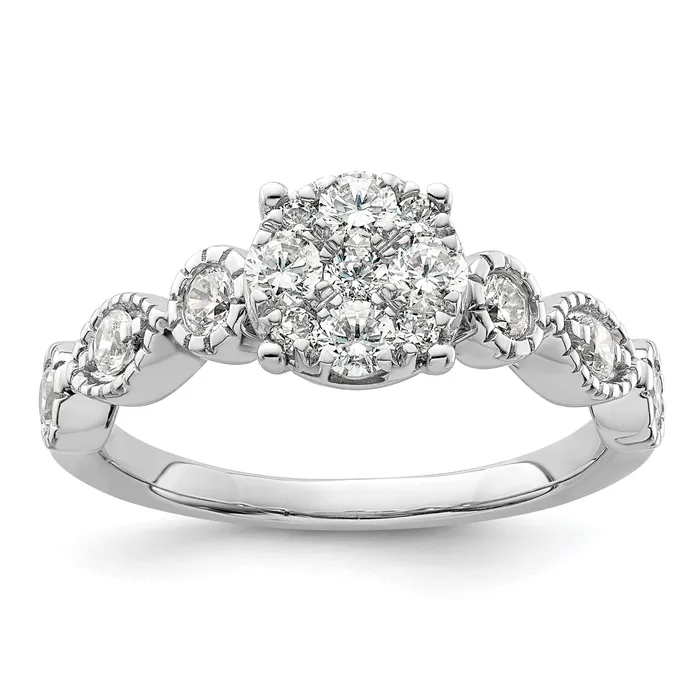 Rings Goldia 14k White Gold 34 Ct Lab Grown Diamond VSSI G Cluster Engagement Ring Rings Goldia 14k White Gold 34 Ct Lab Grown Diamond VSSI G Cluster Engagement Ring