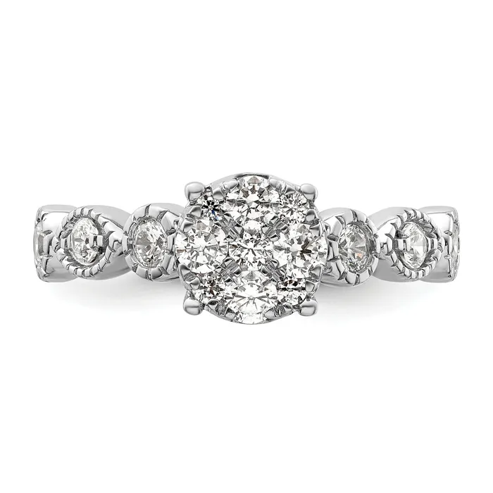 Rings Goldia 14k White Gold 34 Ct Lab Grown Diamond VSSI G Cluster Engagement Ring
