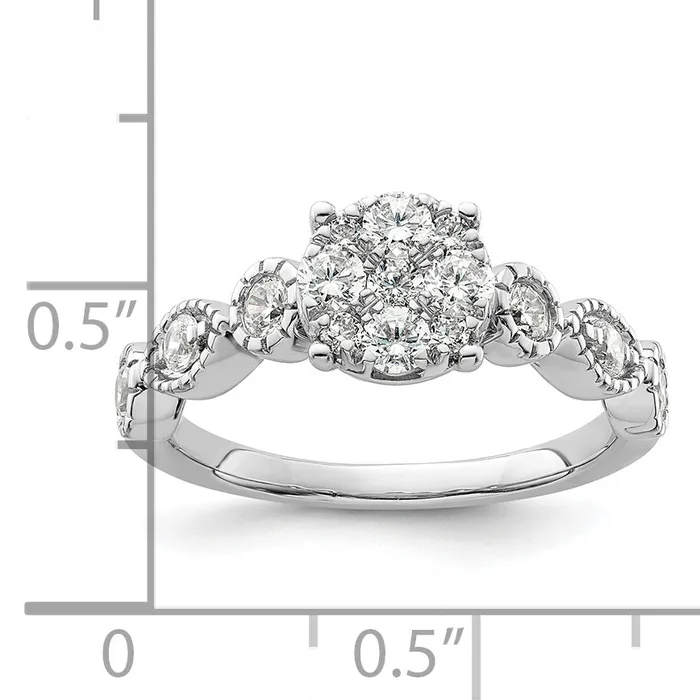 Rings Goldia 14k White Gold 34 Ct Lab Grown Diamond VSSI G Cluster Engagement Ring