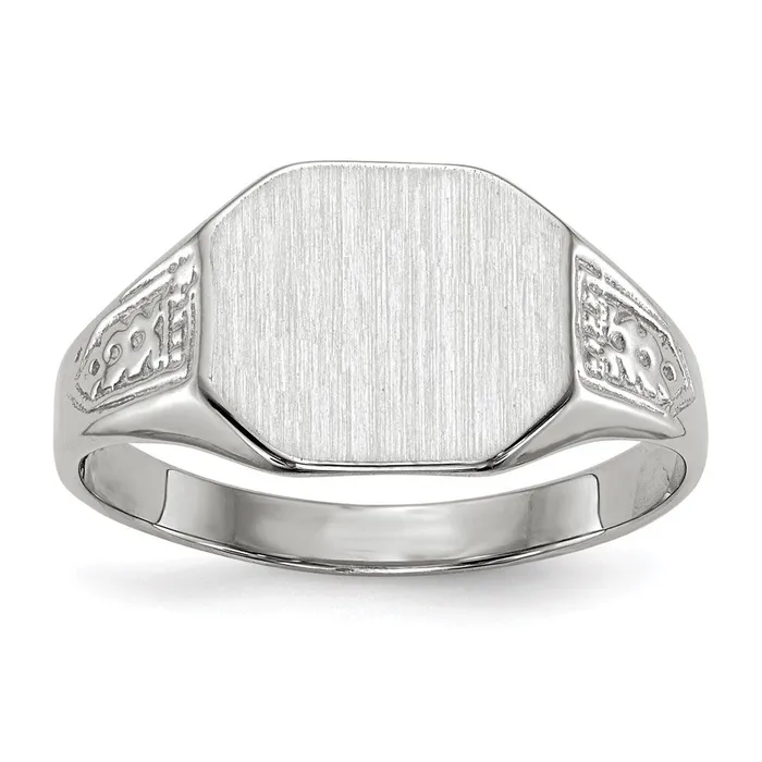 Rings Goldia 14k White Gold 90x105mm Closed Back Signet Ring