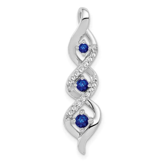Rings Goldia 14k White Gold Real Diamond26 Sapphire 3stone Twisted Chain Slide Rings Goldia 14k White Gold Real Diamond26 Sapphire 3stone Twisted Chain Slide