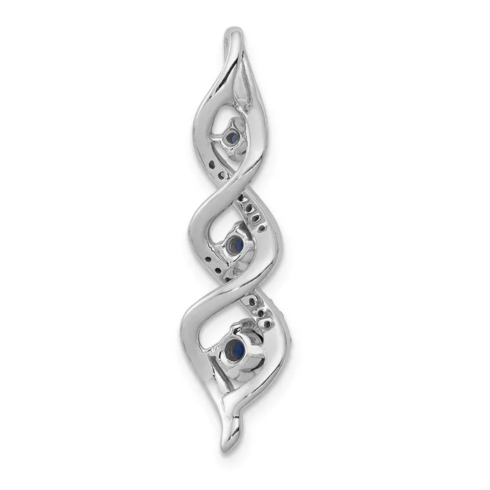 Rings Goldia 14k White Gold Real Diamond26 Sapphire 3stone Twisted Chain Slide
