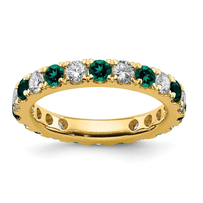 Rings Goldia 14k Yellow Gold 1 Ct Lab Grown Diamond VSSI G and Lab Created Alexandrite Eternity Band Ring Rings Goldia 14k Yellow Gold 1 Ct Lab Grown Diamond VSSI G and Lab Created Alexandrite Eternity Band Ring