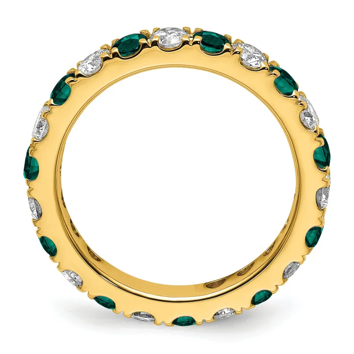 Rings Goldia 14k Yellow Gold 1 Ct Lab Grown Diamond VSSI G and Lab Created Alexandrite Eternity Band Ring