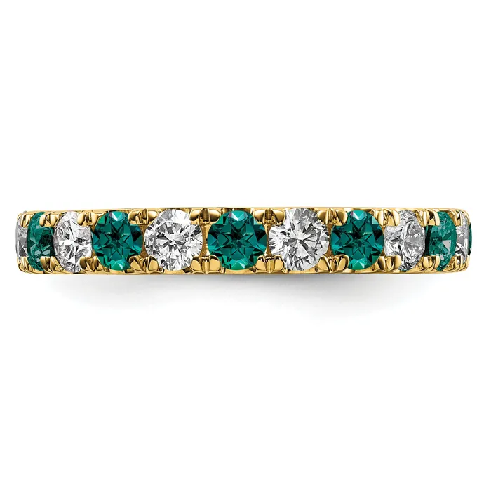 Rings Goldia 14k Yellow Gold 1 Ct Lab Grown Diamond VSSI G and Lab Created Alexandrite Eternity Band Ring