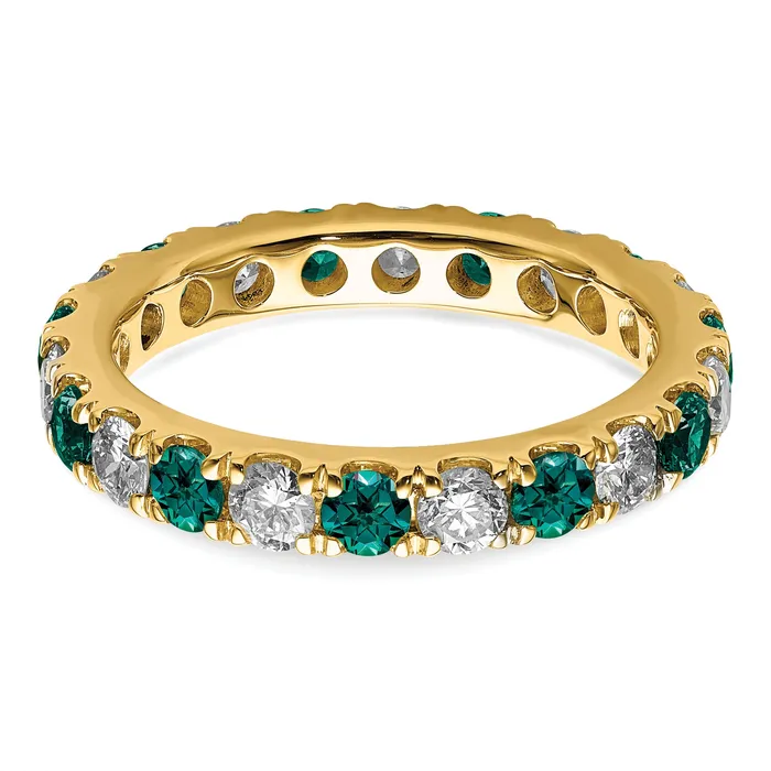 Rings Goldia 14k Yellow Gold 1 Ct Lab Grown Diamond VSSI G and Lab Created Alexandrite Eternity Band Ring