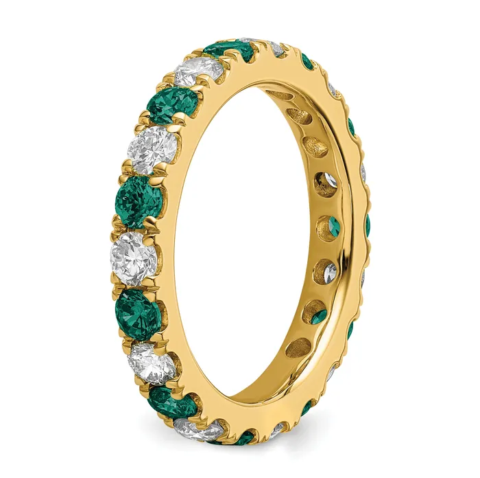 Rings Goldia 14k Yellow Gold 1 Ct Lab Grown Diamond VSSI G and Lab Created Alexandrite Eternity Band Ring