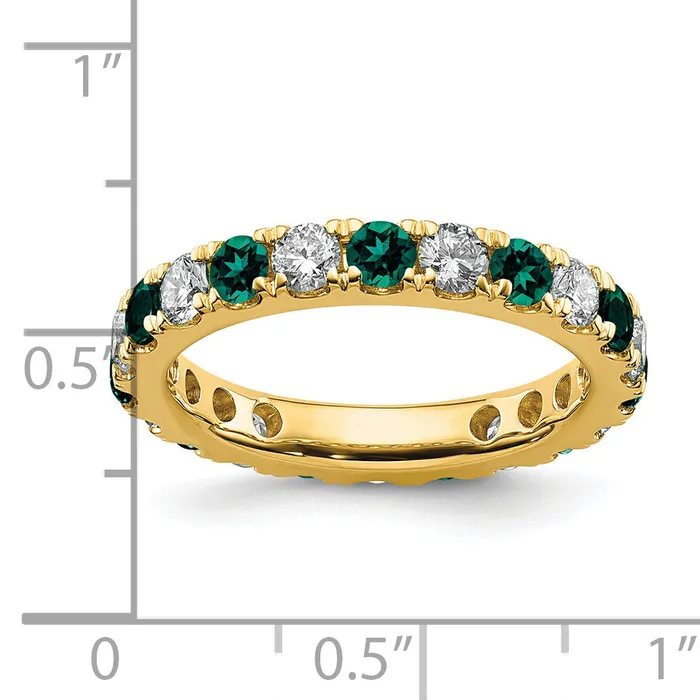 Rings Goldia 14k Yellow Gold 1 Ct Lab Grown Diamond VSSI G and Lab Created Alexandrite Eternity Band Ring