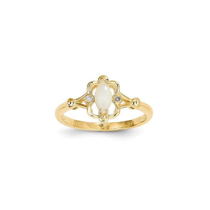 Rings Goldia 14K Yellow Gold Opal Dia Ring