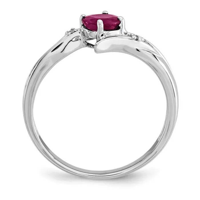 Rings Goldia 14K Yellow Gold White Polished Real Diamond Ruby Ring