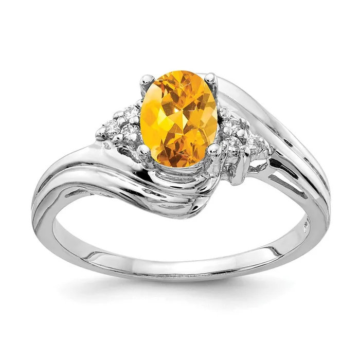Rings goldiaca 14k White Gold 7x5mm Oval Citrine Checker A Real Diamond ring Rings goldiaca 14k White Gold 7x5mm Oval Citrine Checker A Real Diamond ring