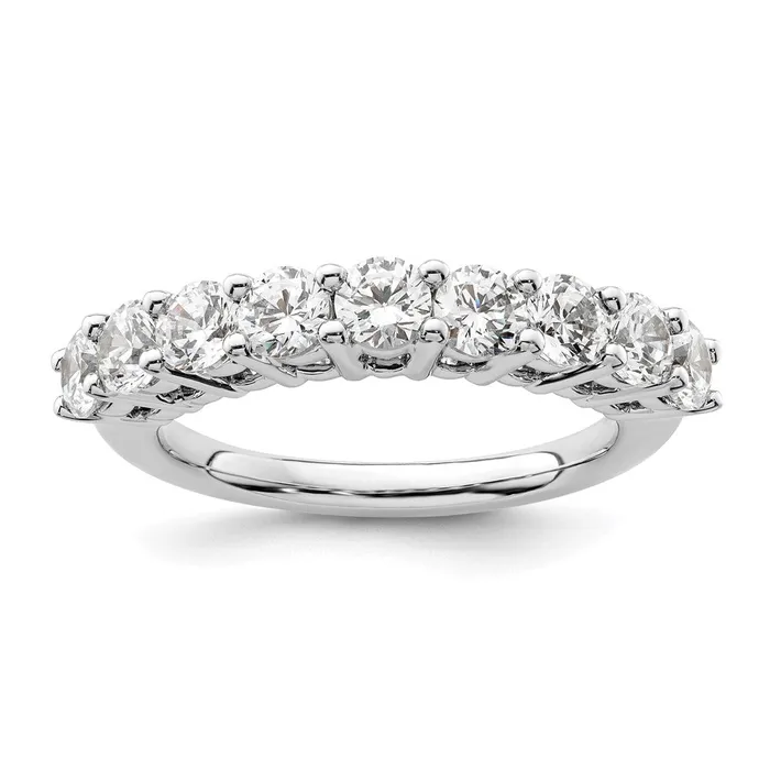 Rings goldiaca 14K White Gold 9Stone Real Diamond Band