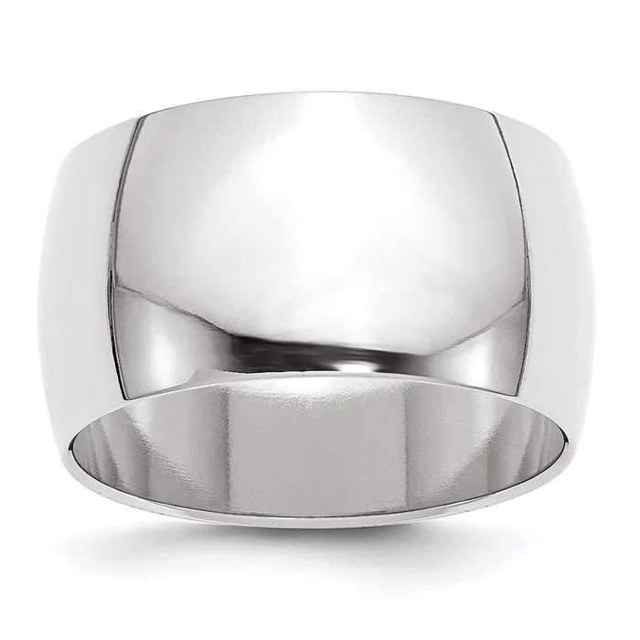 Rings Goldia Solid 10K White Gold 12mm Half Round MensWomens Wedding Band Ring Size 9 Rings Goldia Solid 10K White Gold 12mm Half Round MensWomens Wedding Band Ring Size 9