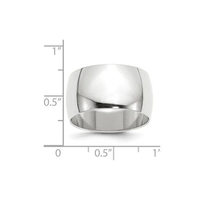 Rings Goldia Solid 10K White Gold 12mm Half Round MensWomens Wedding Band Ring Size 9 Rings Goldia Solid 10K White Gold 12mm Half Round MensWomens Wedding Band Ring Size 9
