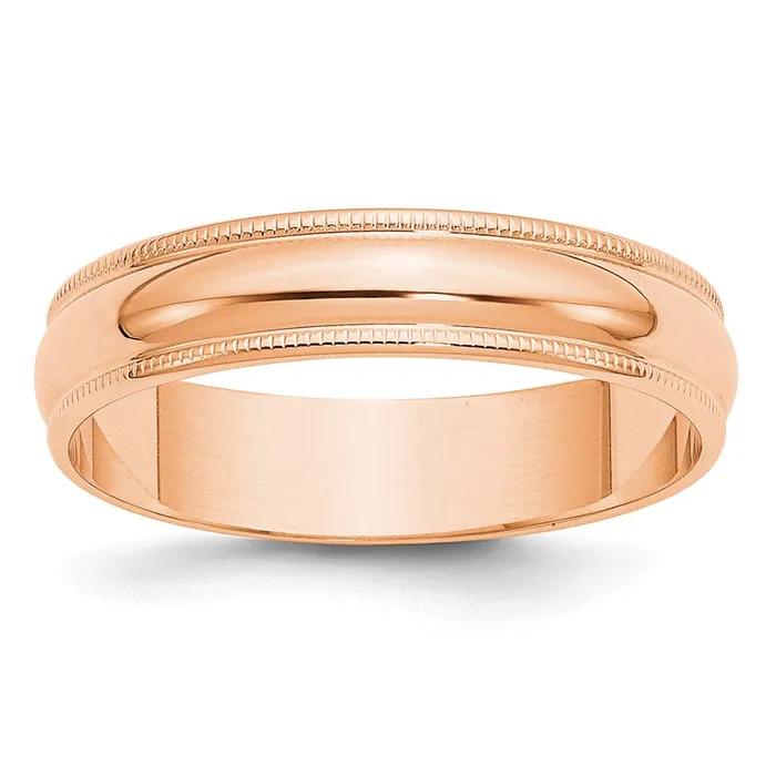 Rings Goldia Solid 10K Yellow Gold Rose Gold 5mm Light Weight Milgrain Half Round MensWomens Wedding Band Ring Size 75 Rings Goldia Solid 10K Yellow Gold Rose Gold 5mm Light Weight Milgrain Half Round MensWomens Wedding Band Ring Size 75