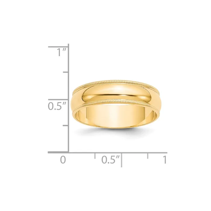 Rings Goldia Solid 14K Yellow Gold 6mm Light Weight Milgrain Half Round MensWomens Wedding Band Ring Size 105 Rings Goldia Solid 14K Yellow Gold 6mm Light Weight Milgrain Half Round MensWomens Wedding Band Ring Size 105