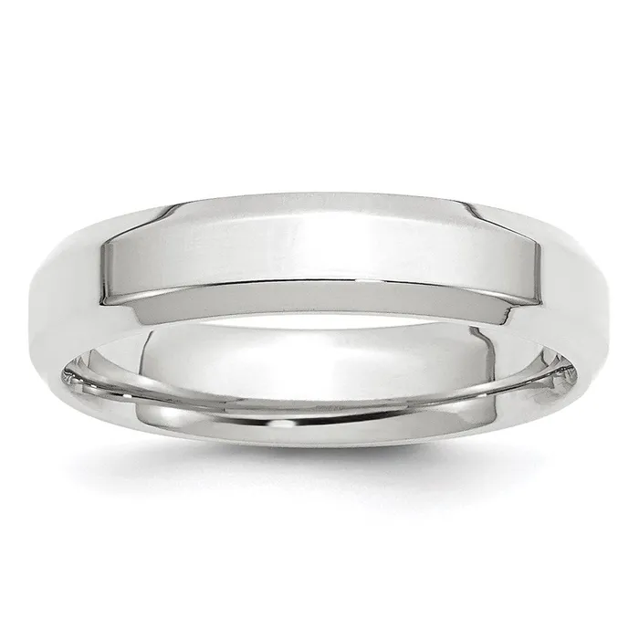 Rings Goldia Solid 18K White Gold 5mm Bevel Edge Comfort Fit MensWomens Wedding Band Ring Size 12 Rings Goldia Solid 18K White Gold 5mm Bevel Edge Comfort Fit MensWomens Wedding Band Ring Size 12