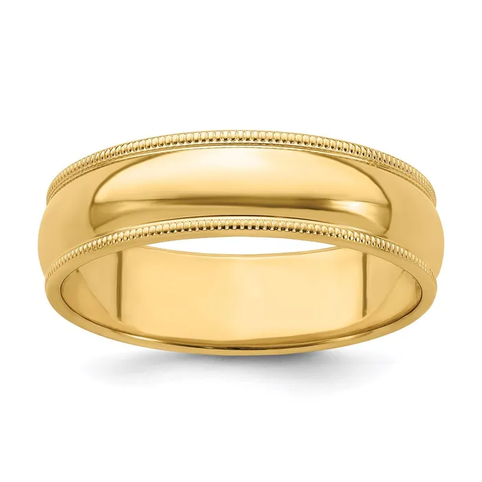 Rings Goldia Solid 18K Yellow Gold 6mm Milgrain Half Round MensWomens Wedding Band Ring Size 13 Rings Goldia Solid 18K Yellow Gold 6mm Milgrain Half Round MensWomens Wedding Band Ring Size 13