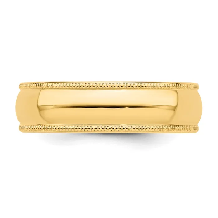 Rings Goldia Solid 18K Yellow Gold 6mm Milgrain Half Round MensWomens Wedding Band Ring Size 13 Rings Goldia Solid 18K Yellow Gold 6mm Milgrain Half Round MensWomens Wedding Band Ring Size 13