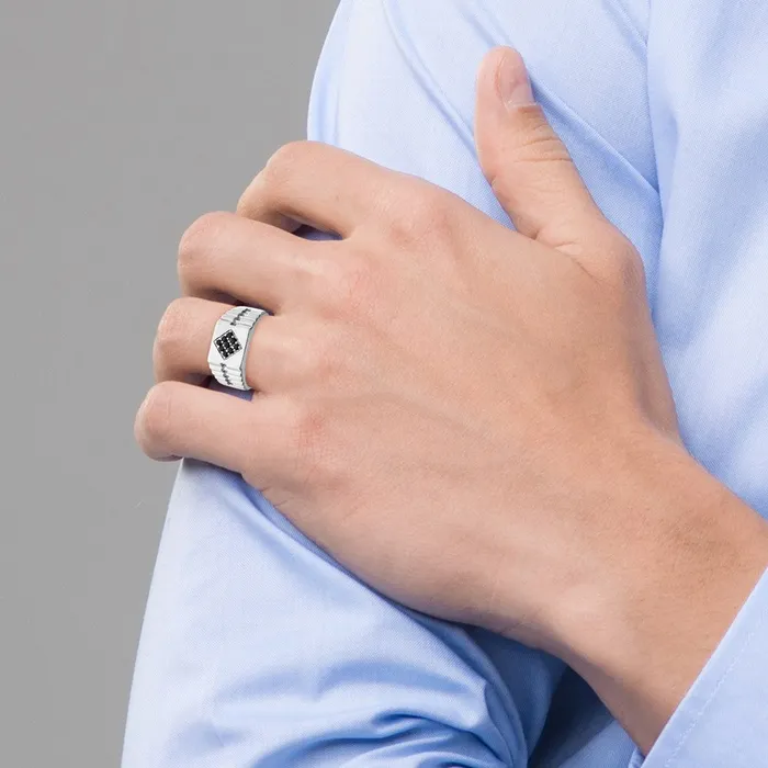 Rings Goldia Sterling Silver Mens Onyx Ring