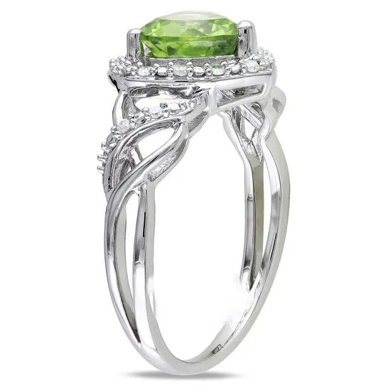 Rings JMS always Original Amour 110 CT TDW Diamond and 1 13 CT TGW Peridot Ring in Sterling Silver Rings JMS always Original Amour 110 CT TDW Diamond and 1 13 CT TGW Peridot Ring in Sterling Silver