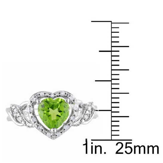 Rings JMS always Original Amour 110 CT TDW Diamond and 1 13 CT TGW Peridot Ring in Sterling Silver Rings JMS always Original Amour 110 CT TDW Diamond and 1 13 CT TGW Peridot Ring in Sterling Silver
