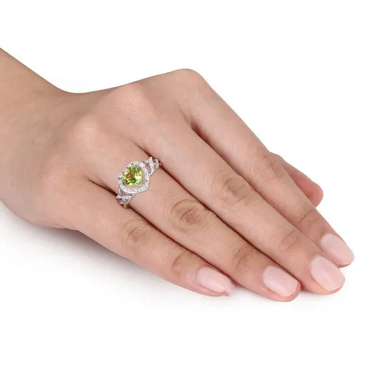 Rings JMS always Original Amour 110 CT TDW Diamond and 1 13 CT TGW Peridot Ring in Sterling Silver Rings JMS always Original Amour 110 CT TDW Diamond and 1 13 CT TGW Peridot Ring in Sterling Silver