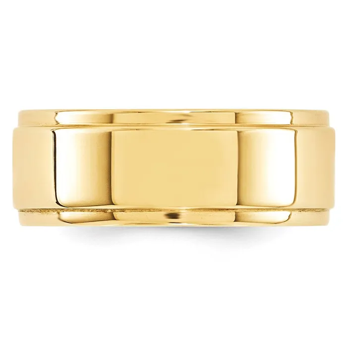 Rings Solid 10K Yellow Gold 8mm Flat with Step Edge MensWomens Wedding Band Ring Size 5 Goldia Rings Solid 10K Yellow Gold 8mm Flat with Step Edge MensWomens Wedding Band Ring Size 5 Goldia