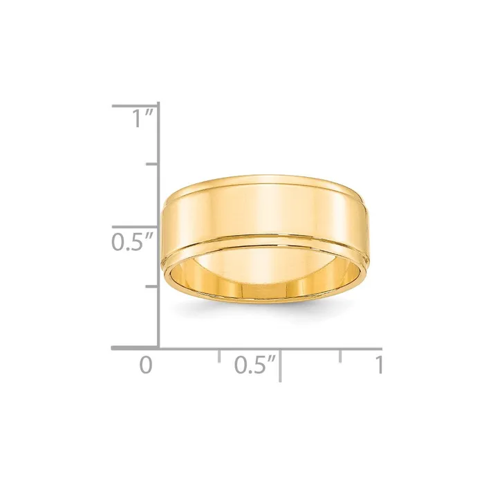 Rings Solid 10K Yellow Gold 8mm Flat with Step Edge MensWomens Wedding Band Ring Size 5 Goldia Rings Solid 10K Yellow Gold 8mm Flat with Step Edge MensWomens Wedding Band Ring Size 5 Goldia