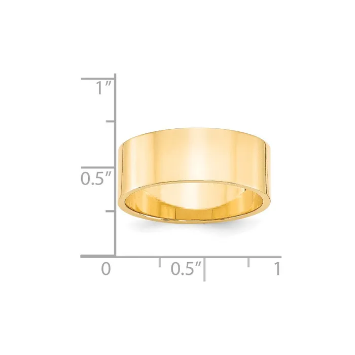 Rings Solid 14K Yellow Gold 8mm Light Weight Flat MensWomens Wedding Band Ring Size 135 Goldia Rings Solid 14K Yellow Gold 8mm Light Weight Flat MensWomens Wedding Band Ring Size 135 Goldia