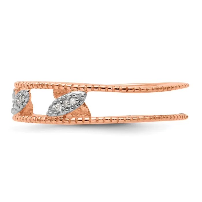 Rings Sterling Silver Stackable Expressions Rose Goldplated Diamond Jacket Ring Goldia