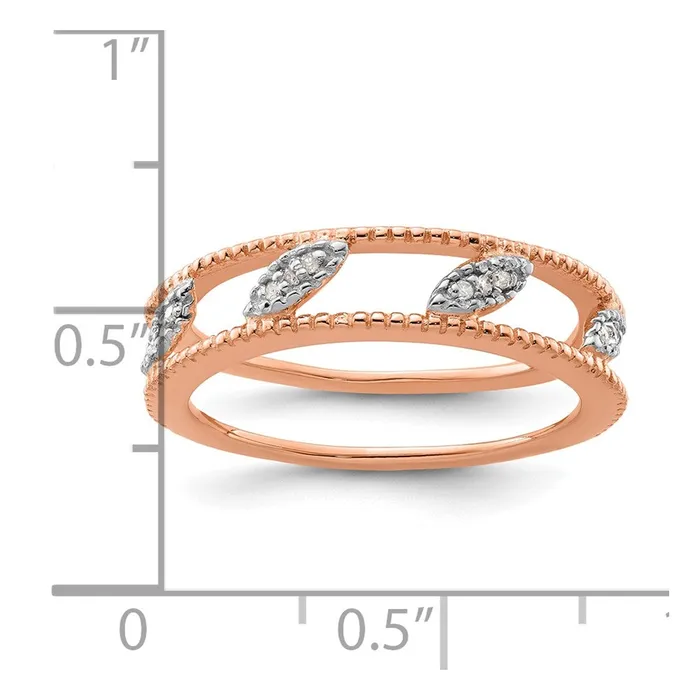 Rings Sterling Silver Stackable Expressions Rose Goldplated Diamond Jacket Ring Goldia